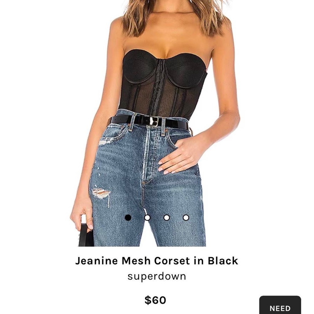 jeanine mesh corset top in black